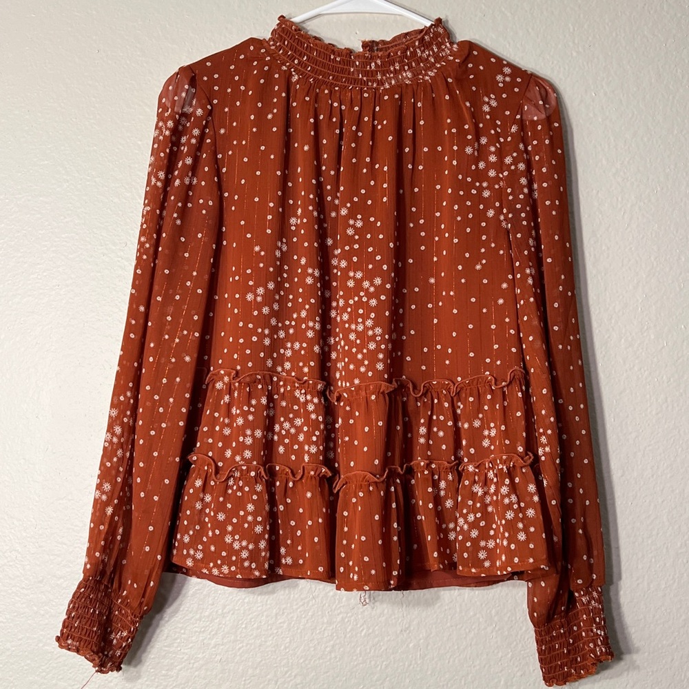 June & Hudson long sleeve high neck blouse